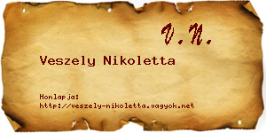 Veszely Nikoletta névjegykártya